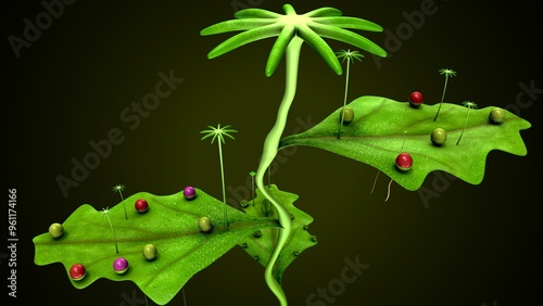 thallus plant anatomy. 3d illustration photo