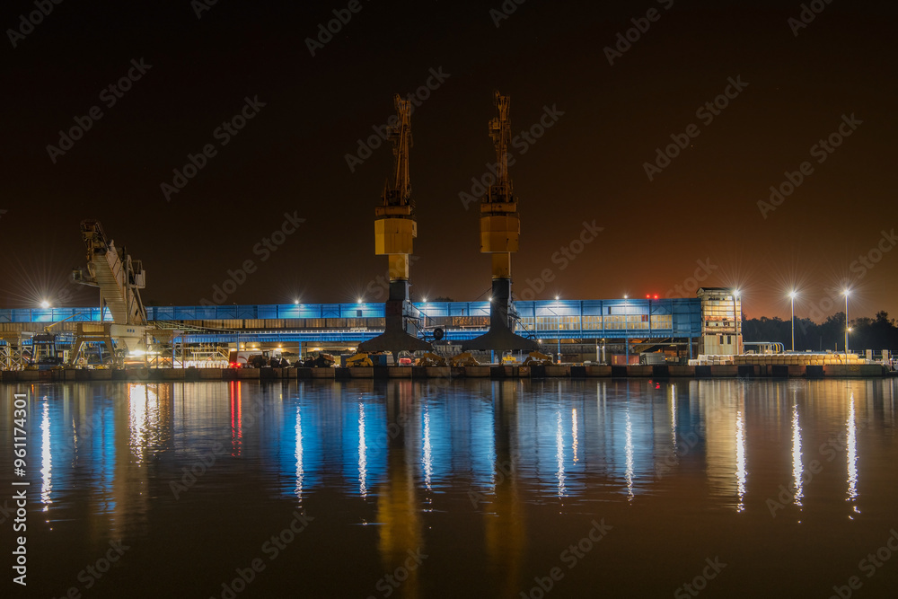 Gdansk, the port district of Nowy Port Polska, the area around the Wisłoujście fortress and the Vistula River, its final section, flows into the Baltic Sea Gdansk, the port district of Nowy Port Polska, the area around the Wisłoujście fortress and the Vistula River, its final section, flows into the Baltic Sea