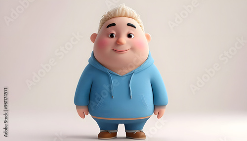 Chubby Child with Blue Hoody