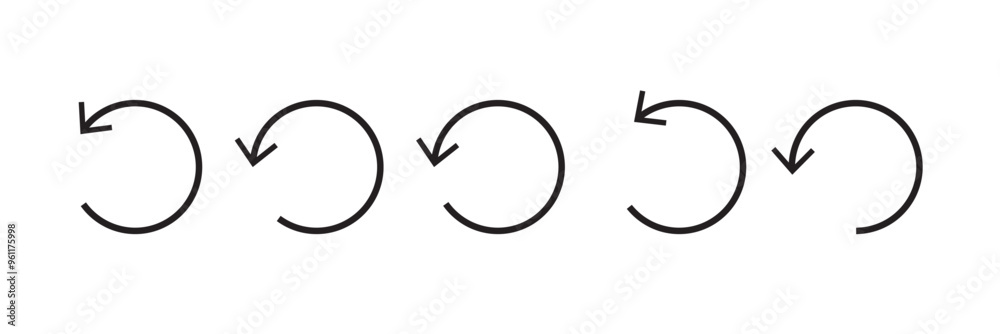 Redo icon set. refresh, restart or reload vector symbol. recover or reset button. revision sign in black filled and outlined style. Redo icon set. refresh, restart or reload vector symbol. recover or reset button. revision sign in black filled and outlined style.