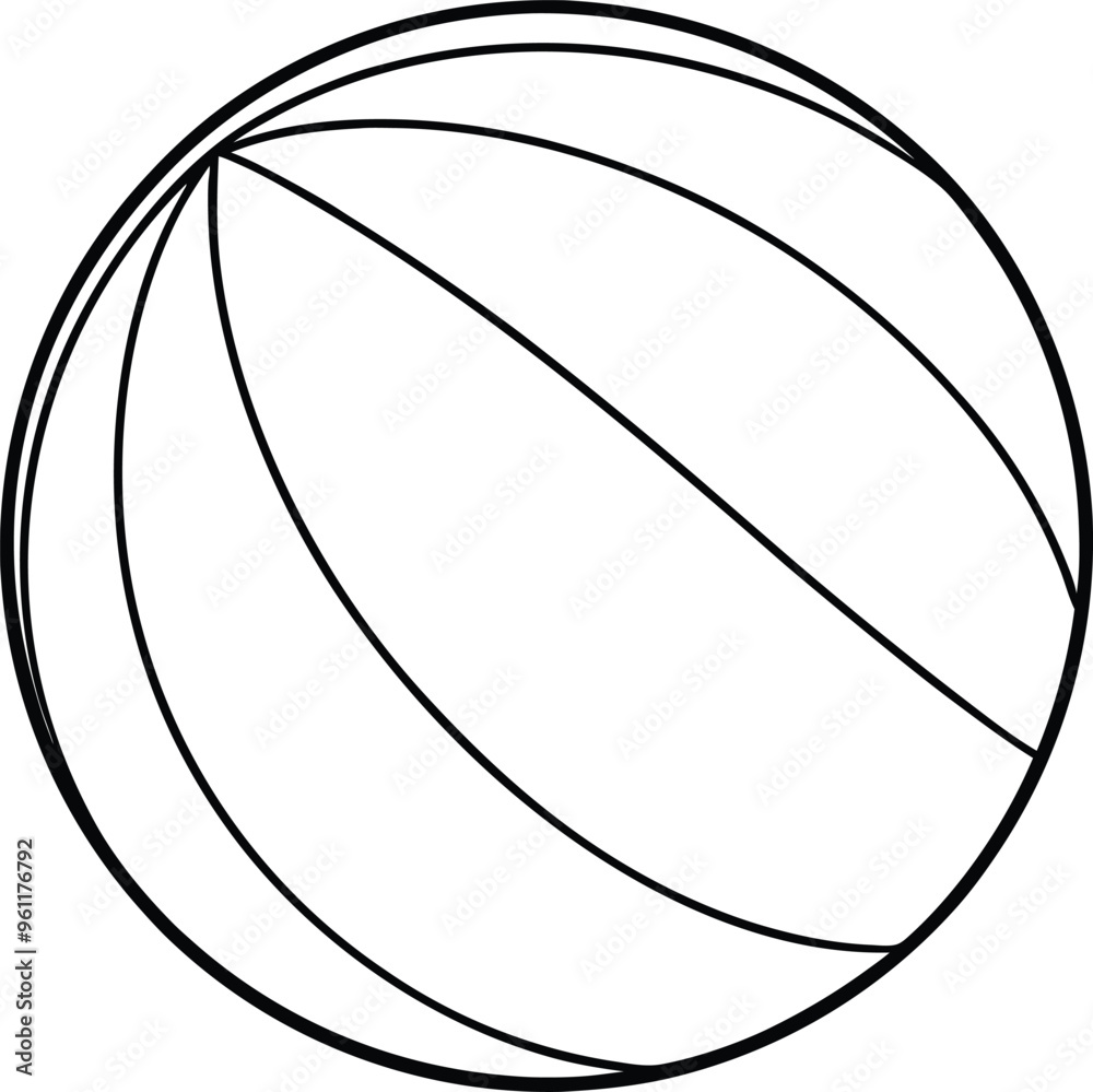 illustration of a volleyball line art illustration of a volleyball line art