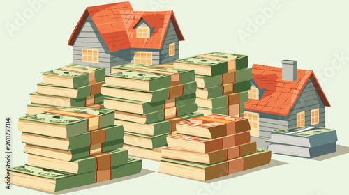 Stacks of Money Representing Mortgage Debt and Affordable Lending for Real Estate Investment