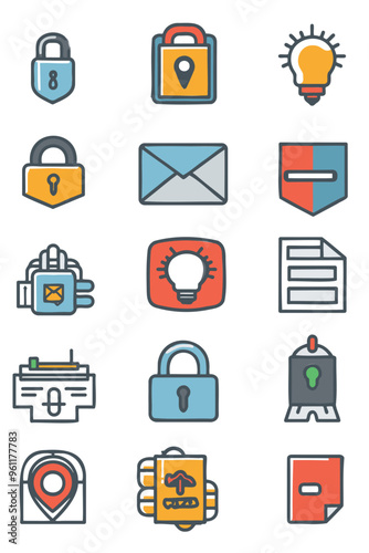 Various CAPTCHA Icons for Internet Safety and Security