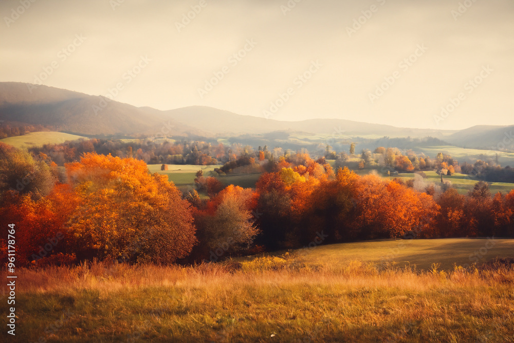 Fototapeta premium Cozy Landscape Background