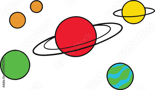 Stunning Vector Illustration of Solar System Planets Orbiting the Sun
