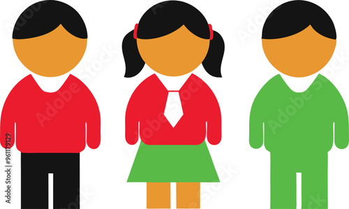 Engaging Vector Illustration of School Kids in Education for Classroom Learning
 photo