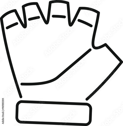 Line icon of half finger gloves, cycling or gym wear for active lifestyle