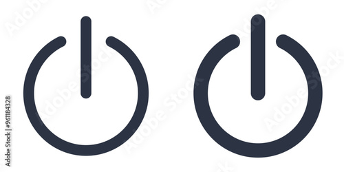 Power Button simple icons set designed in filled, outline, line and stroke style