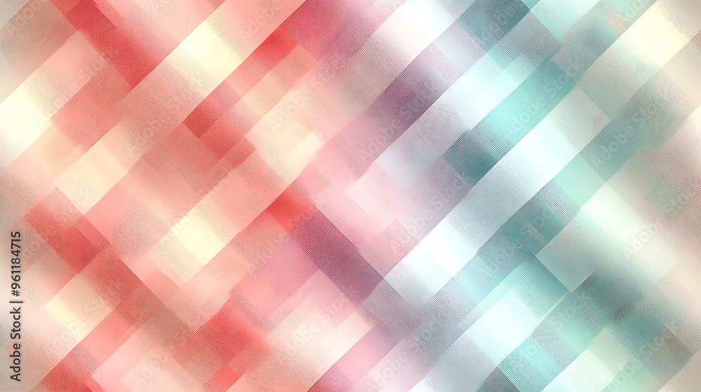 A seamless pastel plaid pattern featuring light mint, soft coral, and pale lavender stripes, arranged in a balanced grid to form a gentle, A seamless pastel plaid pattern featuring light mint, soft coral, and pale lavender stripes, arranged in a balanced grid to form a gentle,