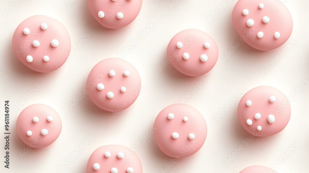A seamless pastel polka dot pattern with light pink dots evenly spaced on a white background, soft shadows creating a subtle 3D effect, A seamless pastel polka dot pattern with light pink dots evenly spaced on a white background, soft shadows creating a subtle 3D effect,
