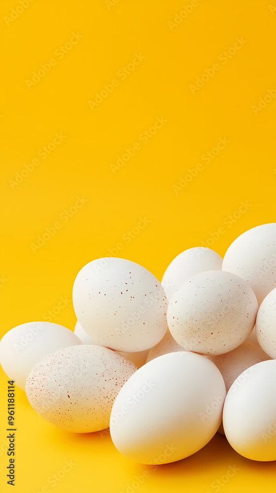 Minimalist arranged eggs with a yellow backdrop Minimalist arranged eggs with a yellow backdrop