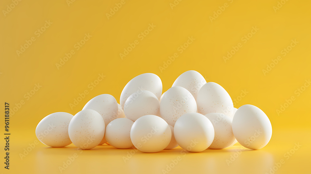 Minimalist arranged eggs with a yellow backdrop Minimalist arranged eggs with a yellow backdrop