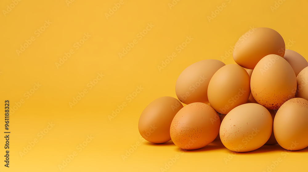Minimalist arranged eggs with a yellow backdrop Minimalist arranged eggs with a yellow backdrop