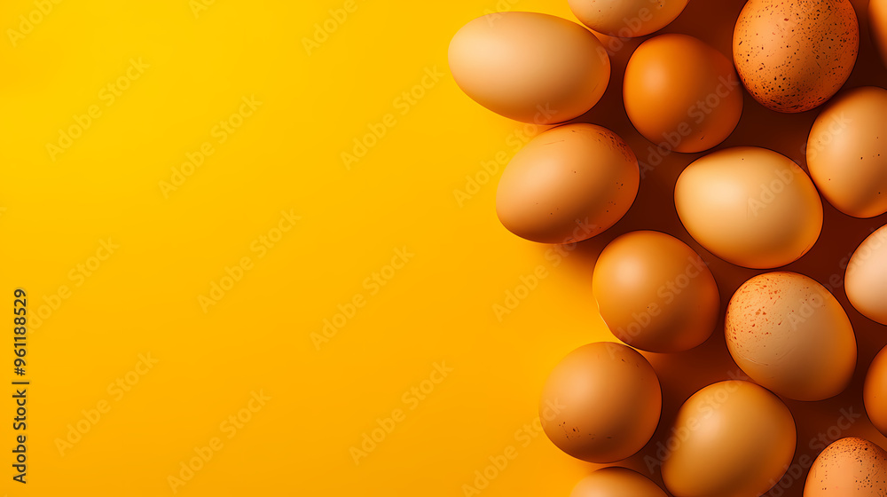 Minimalist arranged eggs with a yellow backdrop Minimalist arranged eggs with a yellow backdrop