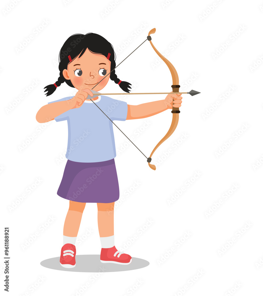 cute little girl archer with bow and arrow doing archery sport aiming ready to shoot
cute little girl archer with bow and arrow doing archery sport aiming ready to shoot