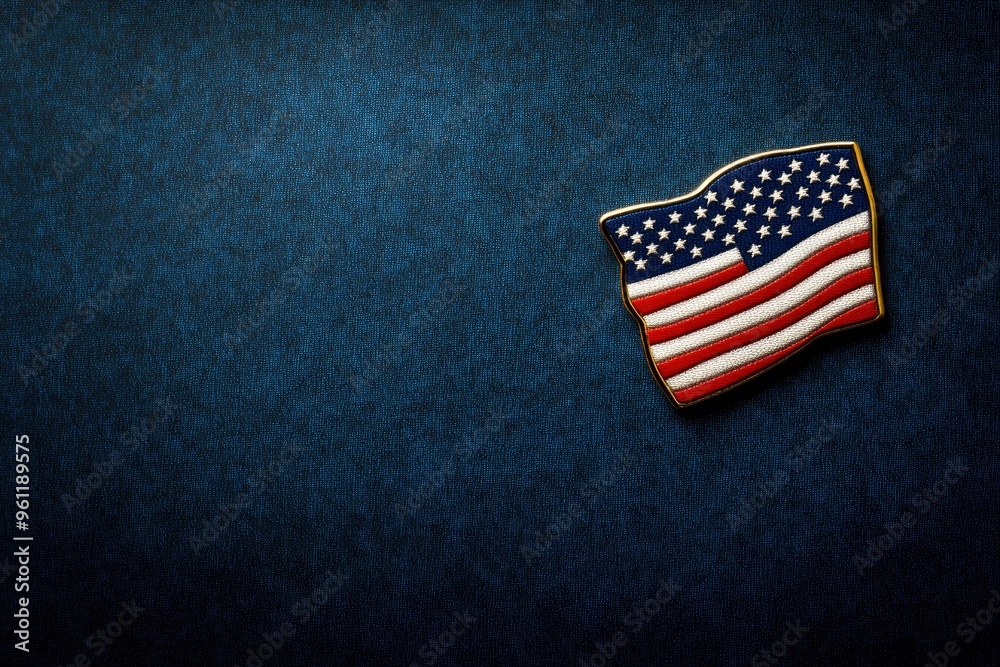 Obraz premium USA background with pin with the shape of the United States of america flag. Use for Veterans day or Patriot day, September 11 with generative ai