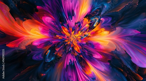 Wallpaper Mural Abstract vibrant colorful design with a starburst pattern in the center. Torontodigital.ca