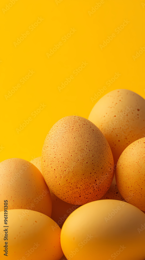 Minimalist arranged eggs with a yellow backdrop Minimalist arranged eggs with a yellow backdrop