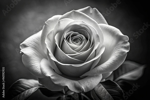 Elegant And Timeless Black And White Photo Of A Beautiful Rose With Delicate Petals And Soft Curves.