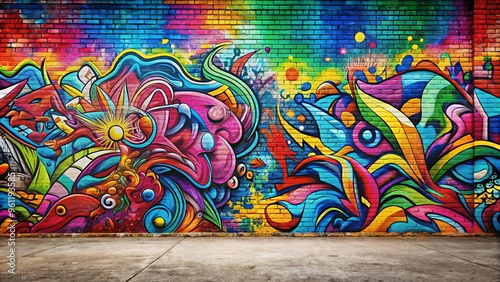 Colorful graffiti wall abstract background ideal for creating pop art backdrops