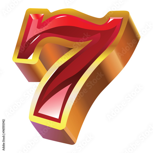 777 slot machine wins Casino jackpot. Vector illustration