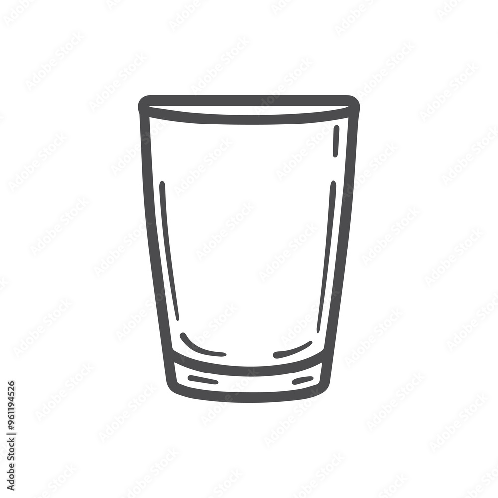 Glass cup water drink icon color and outline white background soft design.
