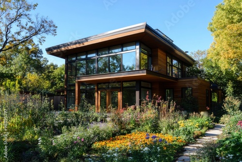 New Sustainable Single-Family Home with a Garden , ai