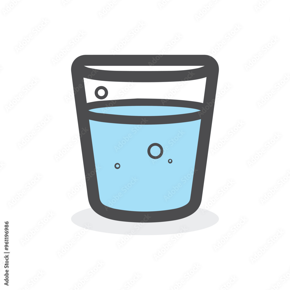 Glass cup water drink icon color and outline white background soft design. Glass cup water drink icon color and outline white background soft design.