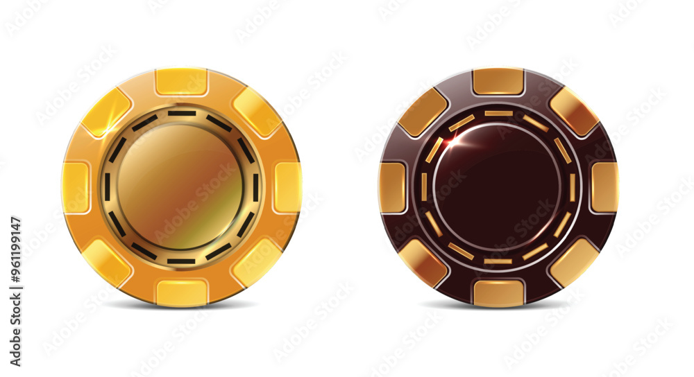 Naklejka premium Gold and copper casino chips