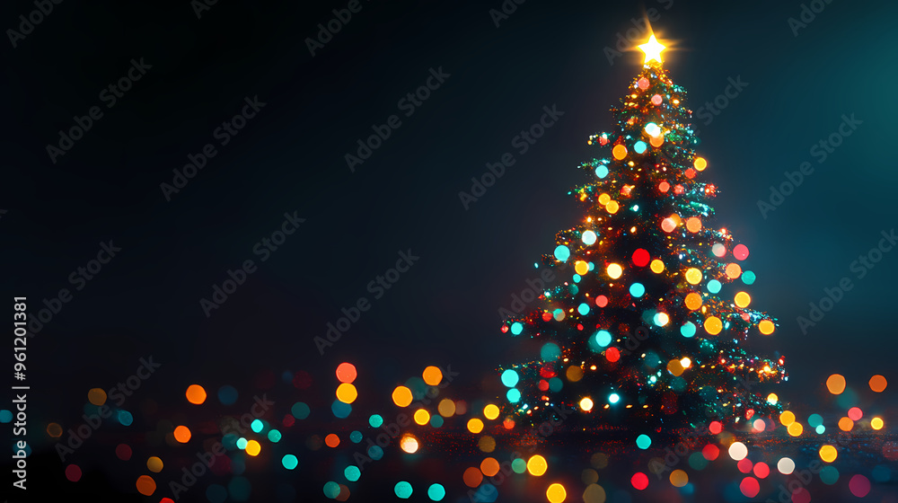 Dreamy Christmas tree lights, illuminating the festive mood Dreamy Christmas tree lights, illuminating the festive mood