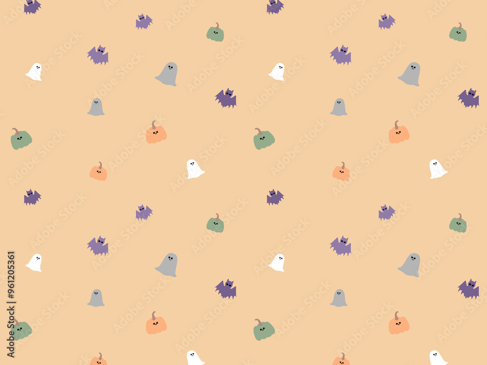 4:3 ハロウィンなおばけかぼちゃコウモリパターン壁紙⭐︎ 4:3 ハロウィンなおばけかぼちゃコウモリパターン壁紙⭐︎