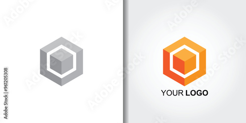 cube box logo set template