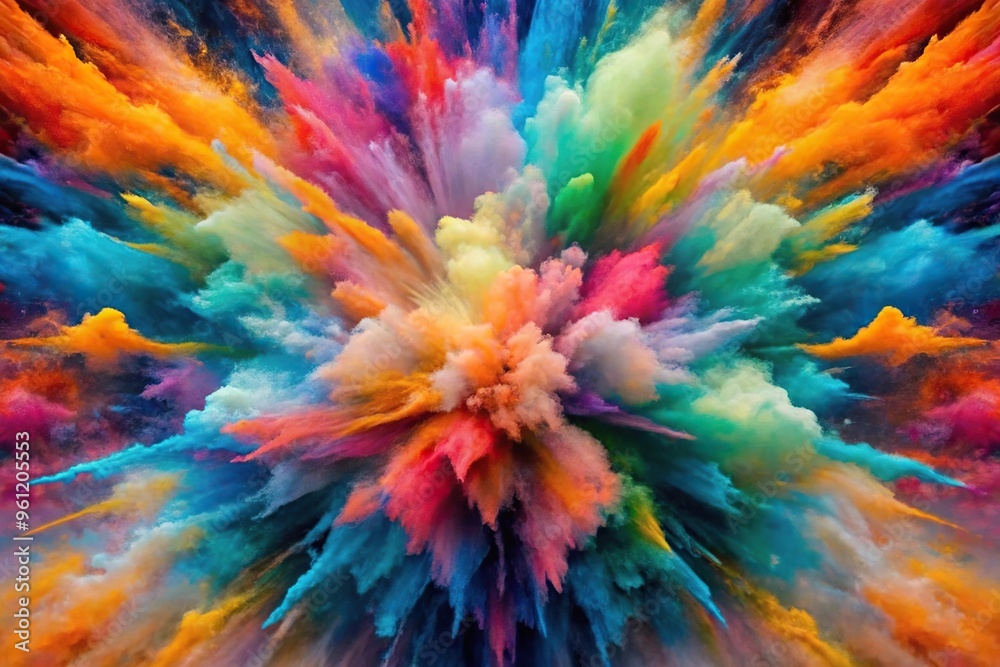 Fototapeta premium abstract explosion of colors and shapes, creativity, inspiration