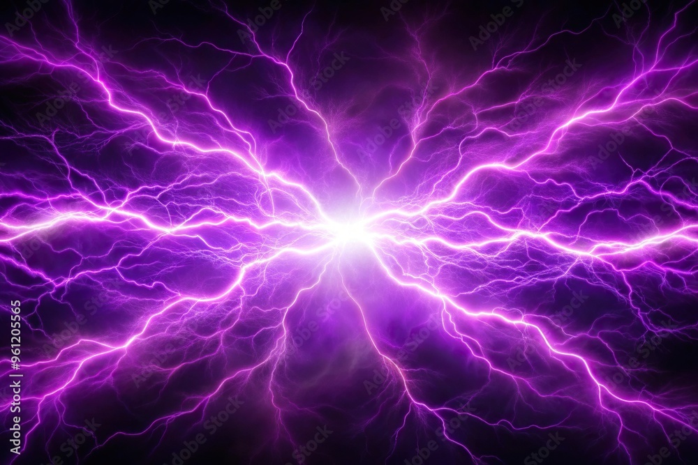 Abstract energy and electricity background with bright neon purple plasma lightning viewed from above Abstract energy and electricity background with bright neon purple plasma lightning viewed from above