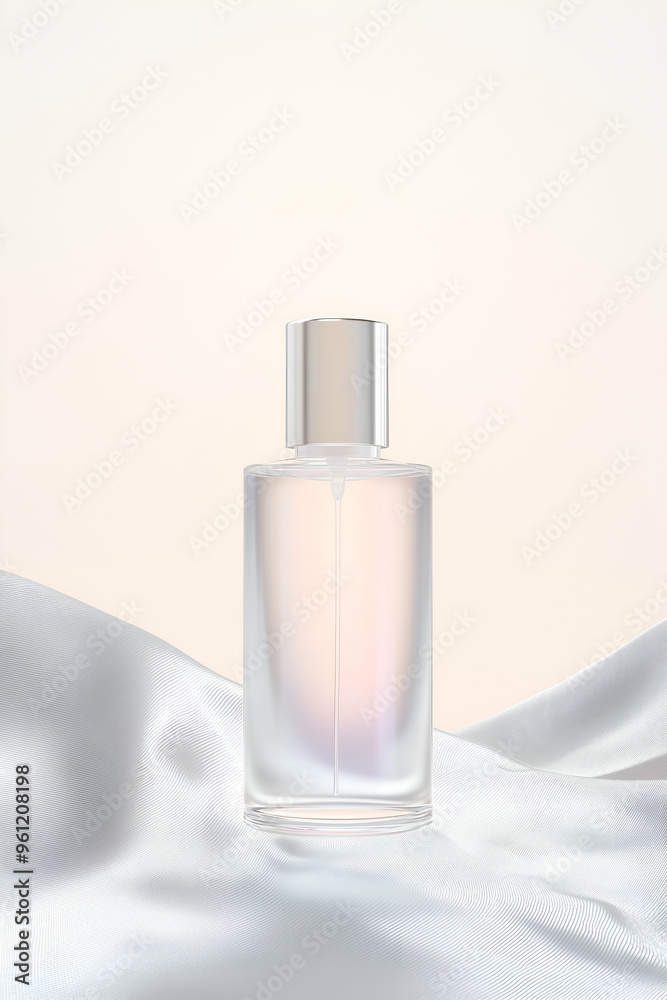 Elegant Skincare Bottle on Satin-Like Fabric Elegant Skincare Bottle on Satin-Like Fabric