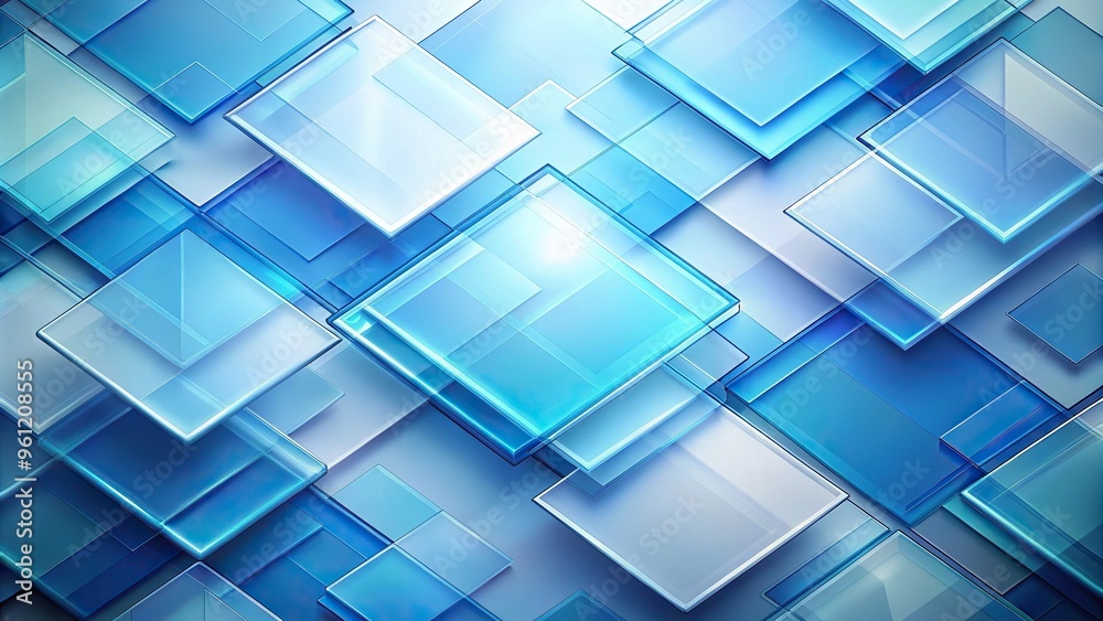 Abstract geometric background with overlapping translucent squares and blue gradient tones Abstract geometric background with overlapping translucent squares and blue gradient tones