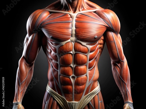 Intricate Arrangement Of Abdominal Muscles, Including Rectus Abdominis, External Oblique, Internal Oblique, And Transversus Abdominis photo