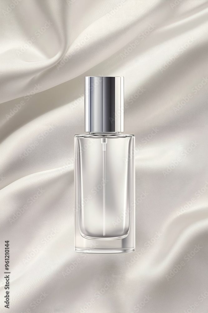 Elegant Skincare Bottle on Satin-Like Fabric Elegant Skincare Bottle on Satin-Like Fabric