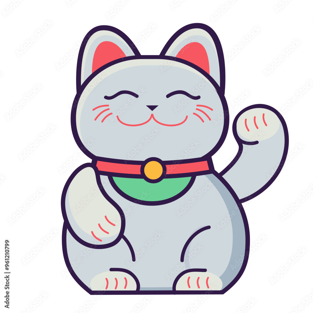 Fototapeta premium cartoon vector chinese lucky cat