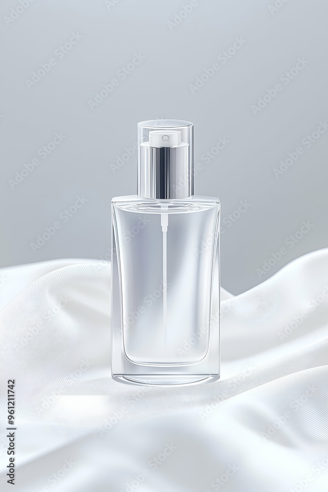 Elegant Skincare Bottle on Satin-Like Fabric