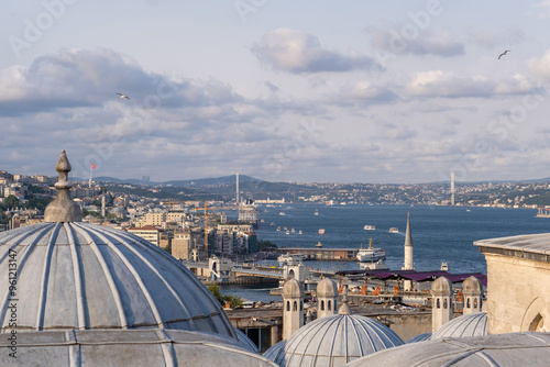 A stunning panorama showcases Istanbul's skyline and the Bosphorus, with histori photo