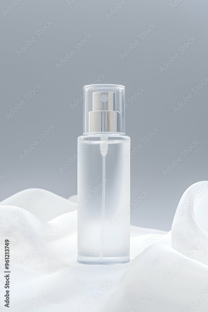 Elegant Skincare Bottle on Satin-Like Fabric Elegant Skincare Bottle on Satin-Like Fabric