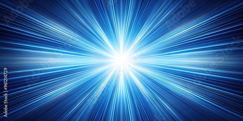 Abstract light burst background with blue and white streaks