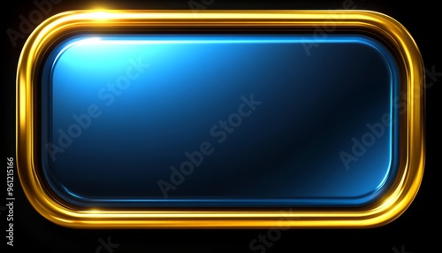 Golden Frame with a Blue Glass Center