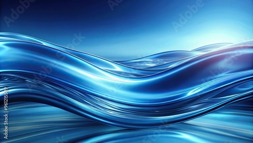 Abstract liquid wave background in shades of blue at tilted angle