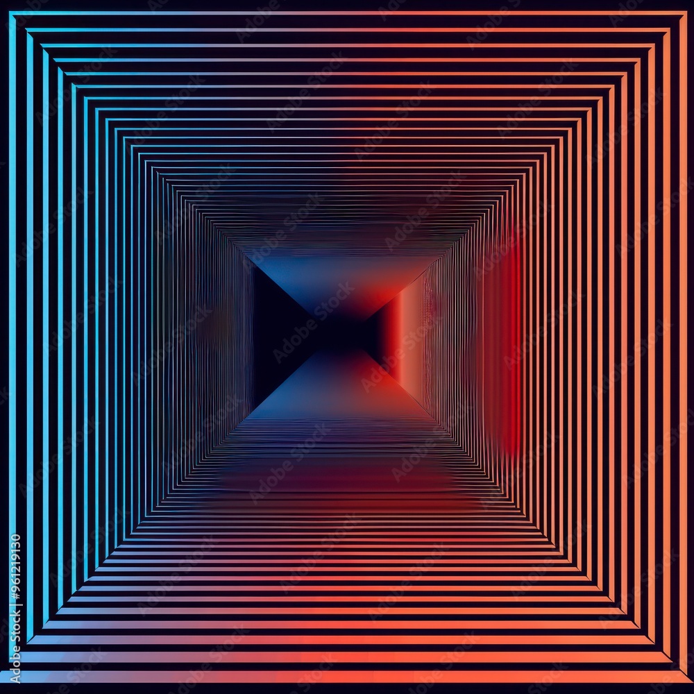 Fototapeta premium minimalistic geometric lines optical illusion background