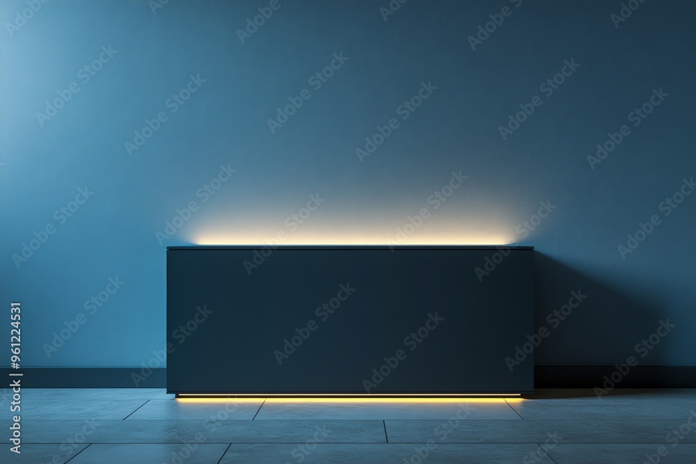 A Modern Minimalist Room with a Cabinet and LED Lighting A Modern Minimalist Room with a Cabinet and LED Lighting
