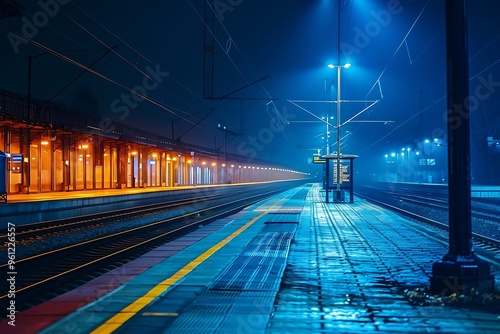 Train station at night