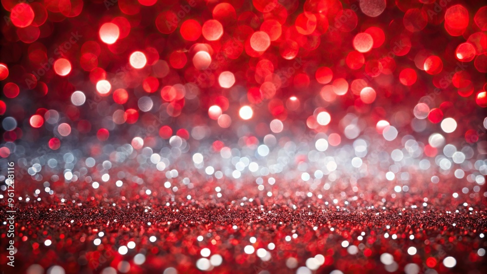 Abstract red and white glitter bokeh background with forced perspective Abstract red and white glitter bokeh background with forced perspective