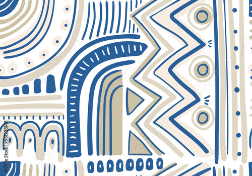 ethnic and tribal pattern. Hand drawn ornamental .